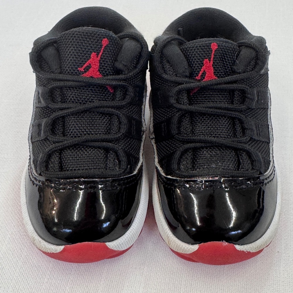 Jordan 11 Retro Low Bred Black Red White Toddler Sneakers FV5120-006 Size 5C